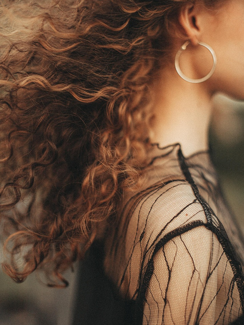 Close-up of soft, freshly styled curls